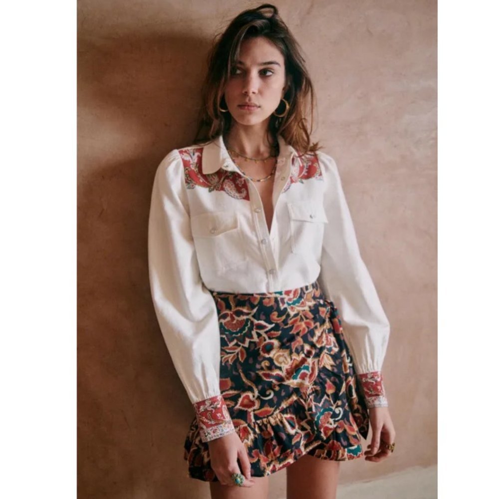 Sezane - Sz 40 (8) - Come Skirt In Pondichery Women Casual Wrap Short Mini Boho